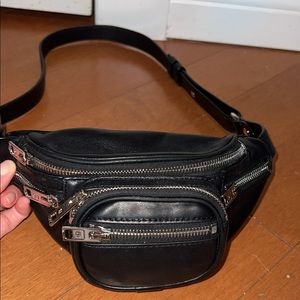 ALEXANDER WANG Attica Fanny Pack in LEATHER BLACK.